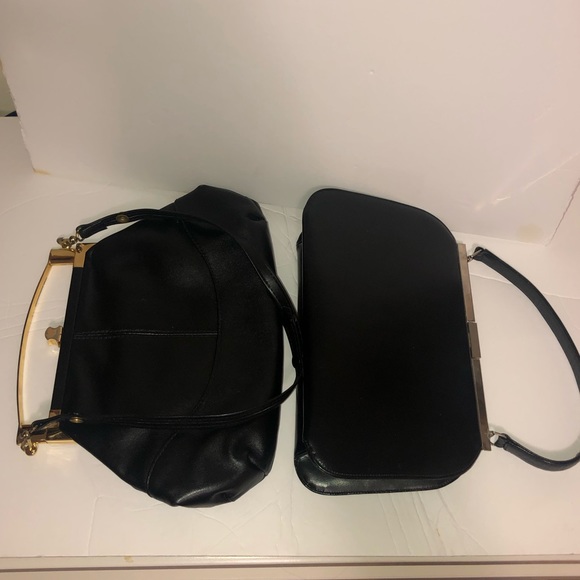 Retro Vintage Handbag Purse Lot of 2 Black - Picture 1 of 9
